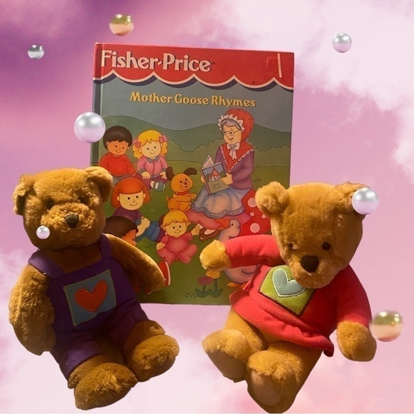 Book bundle .. Mother Goose Rhymes and adorable plush bears (vintage) 1998 - Picture 1 of 5